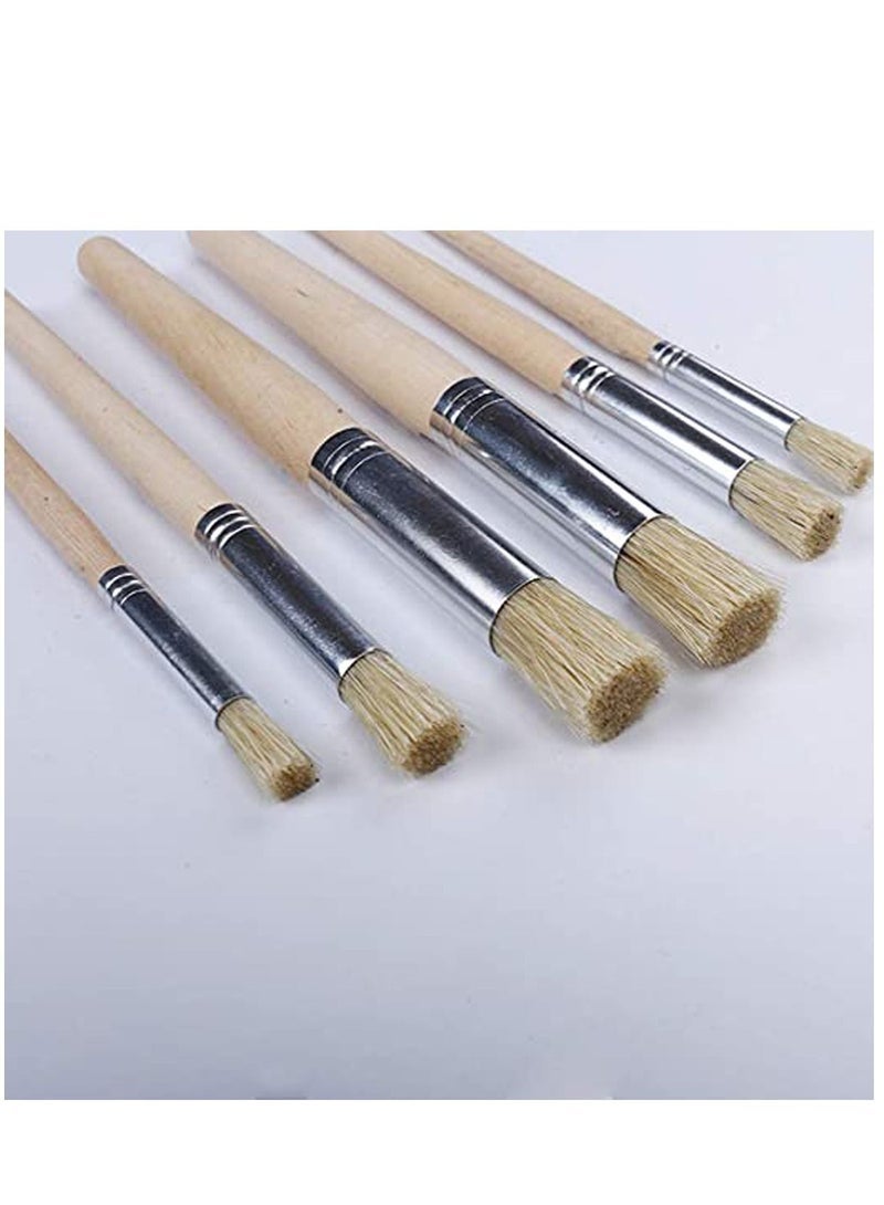 Acrylic Paint Brush, Chalk Brushes, Painting Brush, Round Chalk Paint Brushes Paint Chip Brushes Painting Brushes with Wood Handle for Acrylic Watercolor Oil Painting - Image 2